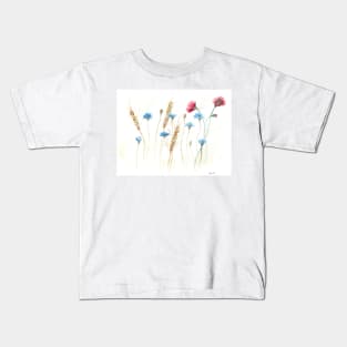 Cornfield with cornflowers and poppies Kids T-Shirt